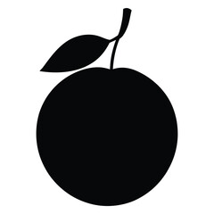 Orange Silhouette Vector Art Illustration - Creative Orange Fruit Black Color Artwork Design