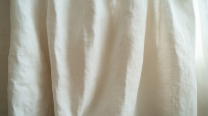 Obraz premium Elegant linen curtain with subtle texture for home decor and interior design