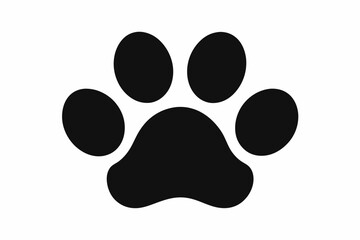 dog paw print black icon vector isolated on a white background. Stamp Texture Paw Prints
