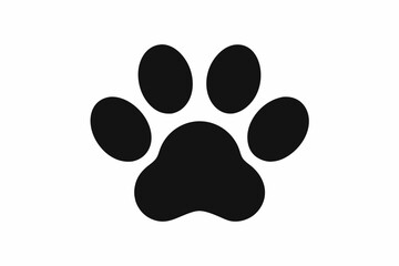 dog paw print black icon vector isolated on a white background. Stamp Texture Paw Prints
