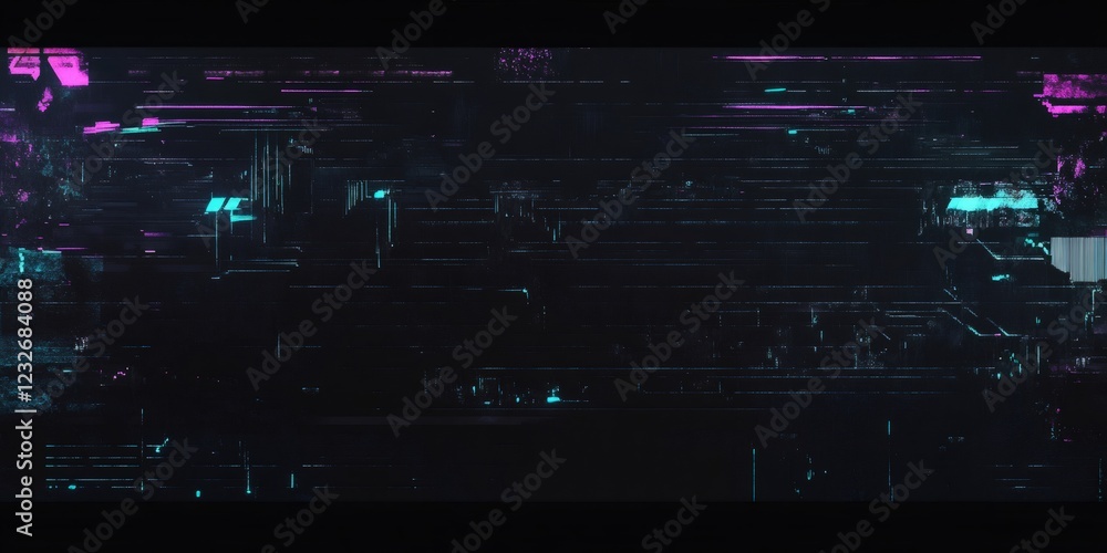 Poster distorted digital signal creating a grunge texture background with glitch effect and horizontal line
