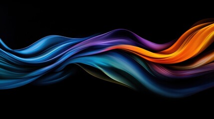 Fototapeta premium A colorful wave on a black background