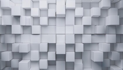 Vibrant Geometric Abstraction Overlapping White 3D Squares Amidst an Abstract Background, Embracing a Futuristic and Minimalist Aesthetic. Perfect for Modern Web Design or Art Appreciation.