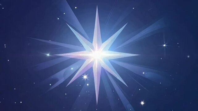 Radiant starburst in cosmic space with twinkling stars