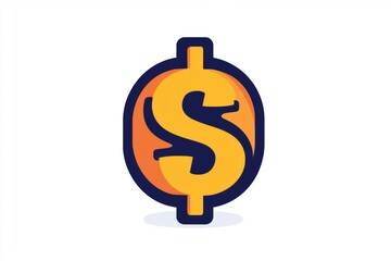 Fototapeta premium Circular orange dollar sign icon