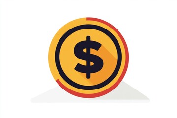 Obraz premium Minimal dollar sign icon on flat background