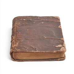 Weathered vintage book with worn leather cover showcasing historical charm and retro aesthetic
