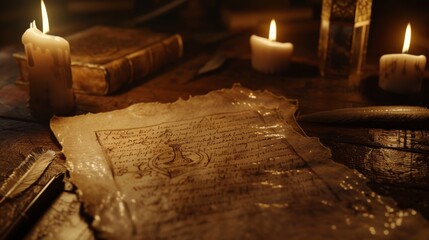 Illuminated Alchemical Symbols on Parchment Background Convey Ancient Mystique and Wisdom In Glowing Display