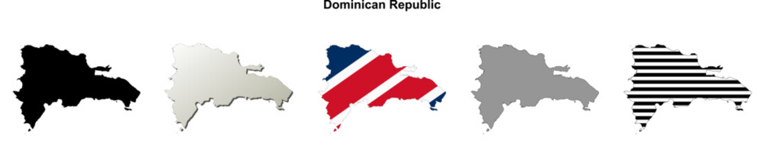 Dominican Republic outline map set