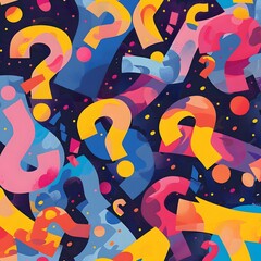 colorful question mark background for interactive quiz themes. generative ai