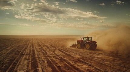 Modern Harvesting Technology: Autonomous Tractor Efficiently Collecting Potatoes in a Vast Field, Agriculture Innovation