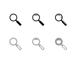 Search icon. Magnifying glass icon, vector magnifier or loupe sign.