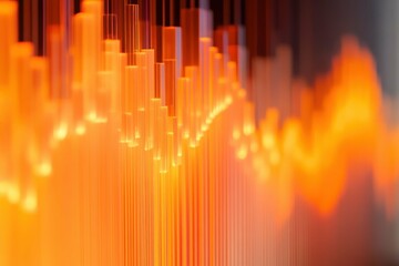 Colorful sound wave patterns showcasing audio visualization in vibrant shades of orange and red