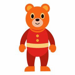 Fototapeta premium Retro style teddy bear character standing vector on white background.