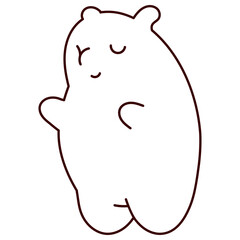 Kawaii cute outline capybara. Coloring page line drawing.