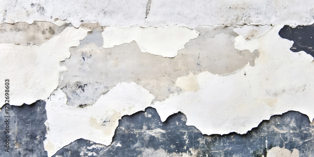 Aufkleber peeling paint reveals layers of distressed surface, creating a grunge texture background ideal for d
