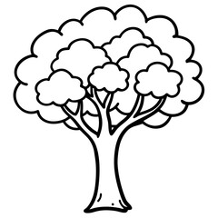 Fototapeta premium Mystical Tree of Dreams Minimalist Vector Art