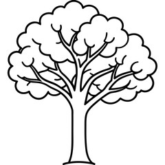 Fototapeta premium Mystical Tree of Dreams Minimalist Vector Art