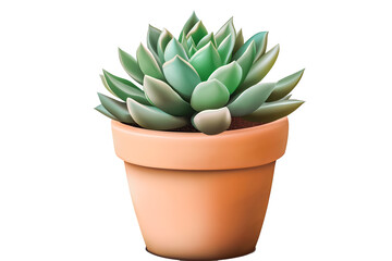 A potted succulent plant on a transparent background.