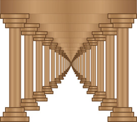 Obraz premium 3d Golden pillar standing 3d pillar design vector pillar golden pillar design classical 3d design pillar brown illustration Style pillar vector