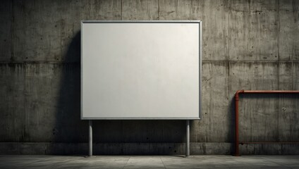 Empty billboard on concrete wall