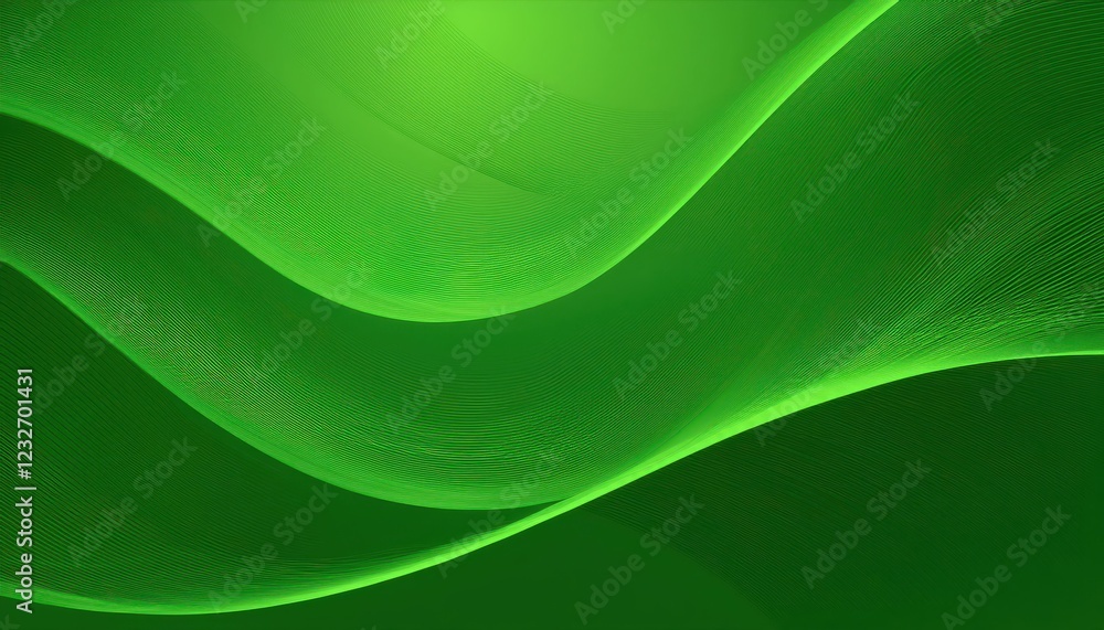 Poster striking abstract green curve banner backdrop vibrant greens and dynamic curves intertwine in a mode