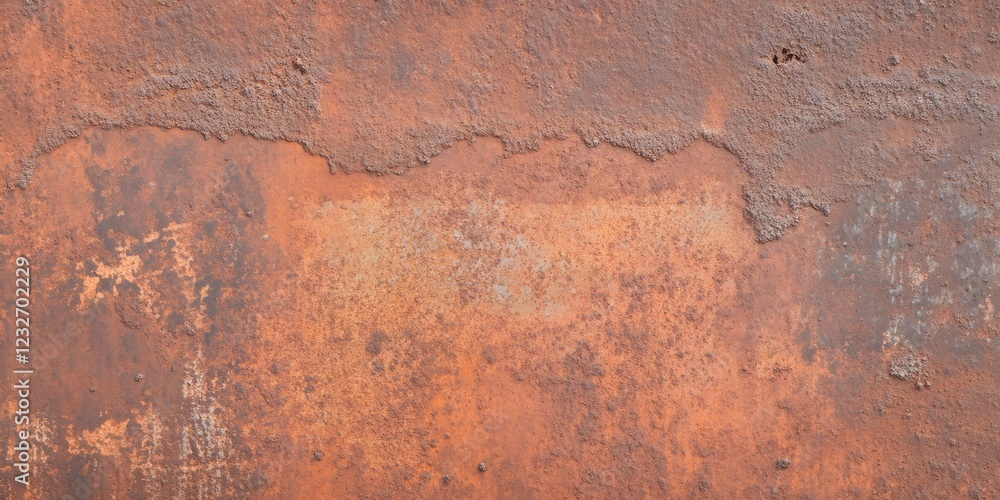 Poster corroded metal surface with grunge texture, creating an abstract background of rust and decay
