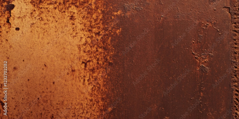 Aufkleber weathered metal panel displaying rust patterns, corrosion layers with rich color gradients forming i