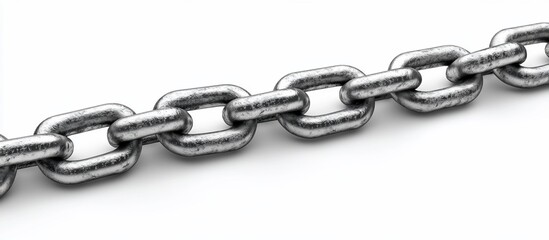Obraz premium Steel chain links on white; connection, strength