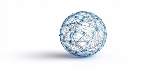 Global network sphere on white; connection concept