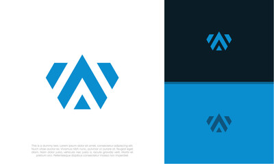 Initials W logo design. Initial Letter Logo. Innovative high tech logo template.	
