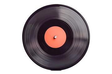 Obraz premium A vintage vinyl record on a clear, transparent background.