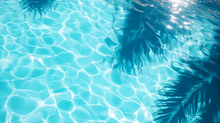 プールの水面と葉っぱの影 Pool Surface