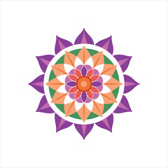 Astral Petal Mandala Design Vector Art on White Background