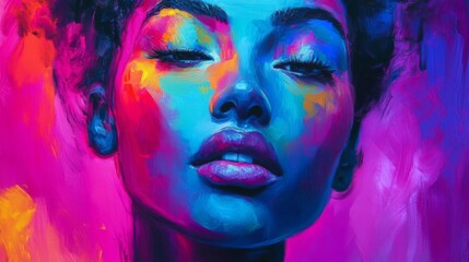 Fototapeta premium Vibrant Colorful Portrait of a Woman