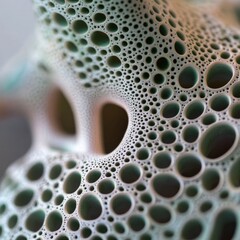 abstract porous organic structure with holes and cavities