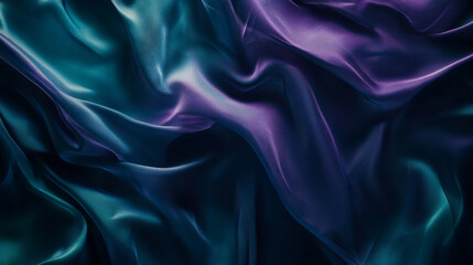 Obraz premium Soft, flowing fabric in shades of purple and teal creating a dynamic visual texture