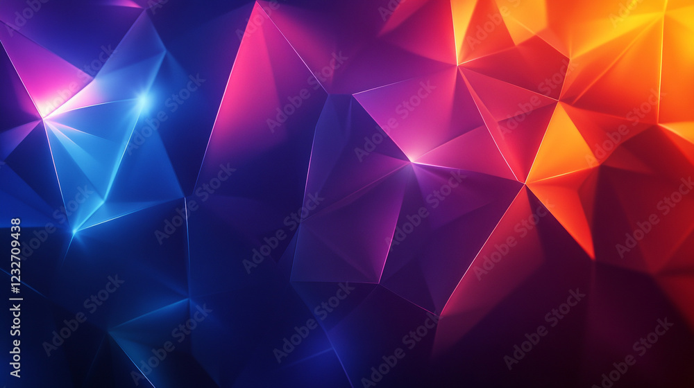 Poster colorful geometric patterns create an abstract digital background with vibrant hues