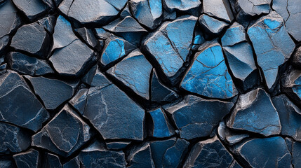 Blue rock formations with intricate textures and patterns found in a natural landscape