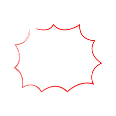 Red Grunge Explosion Shape hand drawn doodle