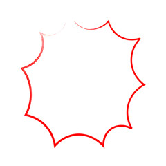 Red Grunge Explosion Shape hand drawn doodle