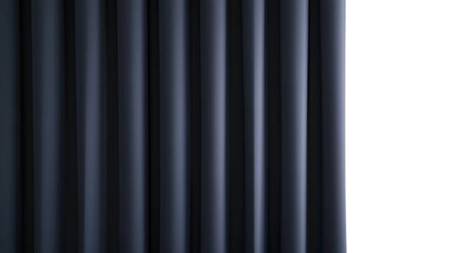 Modern blackout curtains in a matte charcoal gray isolated on transparent background (2) - Powered by Adobe