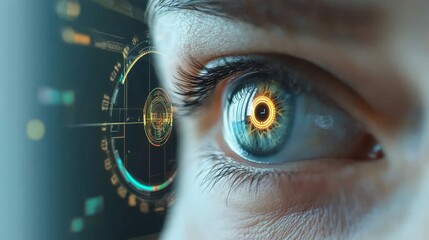 Innovative medical device featuring eye image illustrating advanced eye tracking technology