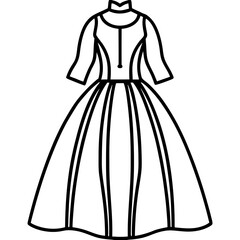 Fototapeta premium Regal Gown Line Drawings