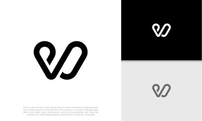 Initials W logo design. Initial Letter Logo.