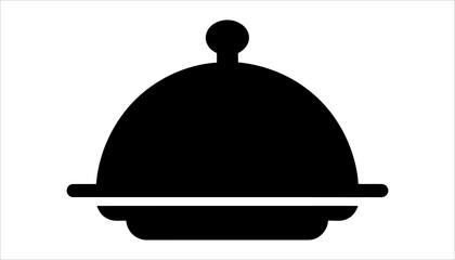 Obraz premium Restaurant cloche icon. flat design best dish icon