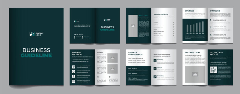 Business guidelines template layout design minimal brochure template design	