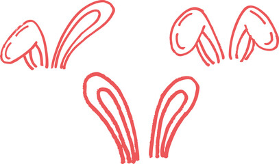 Fototapeta premium vector rabbit ears in hand drawing