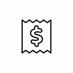 dollar receipt icon sign vector