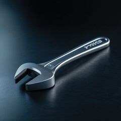 adjustable wrench tool on dark background